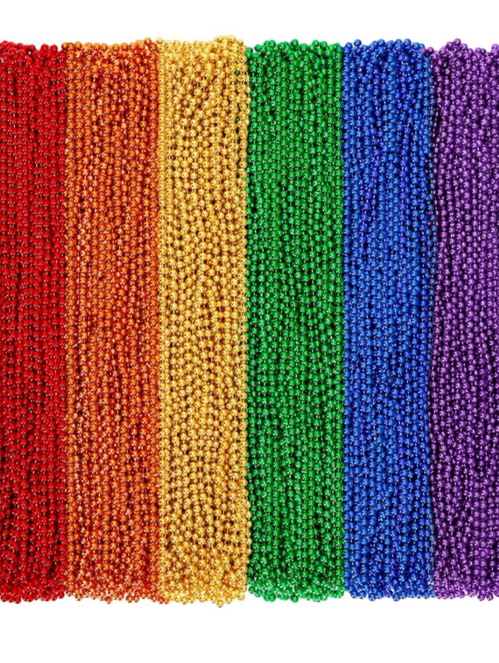 200 Pcs Party Bead Necklaces - Rainbow 6 Colors